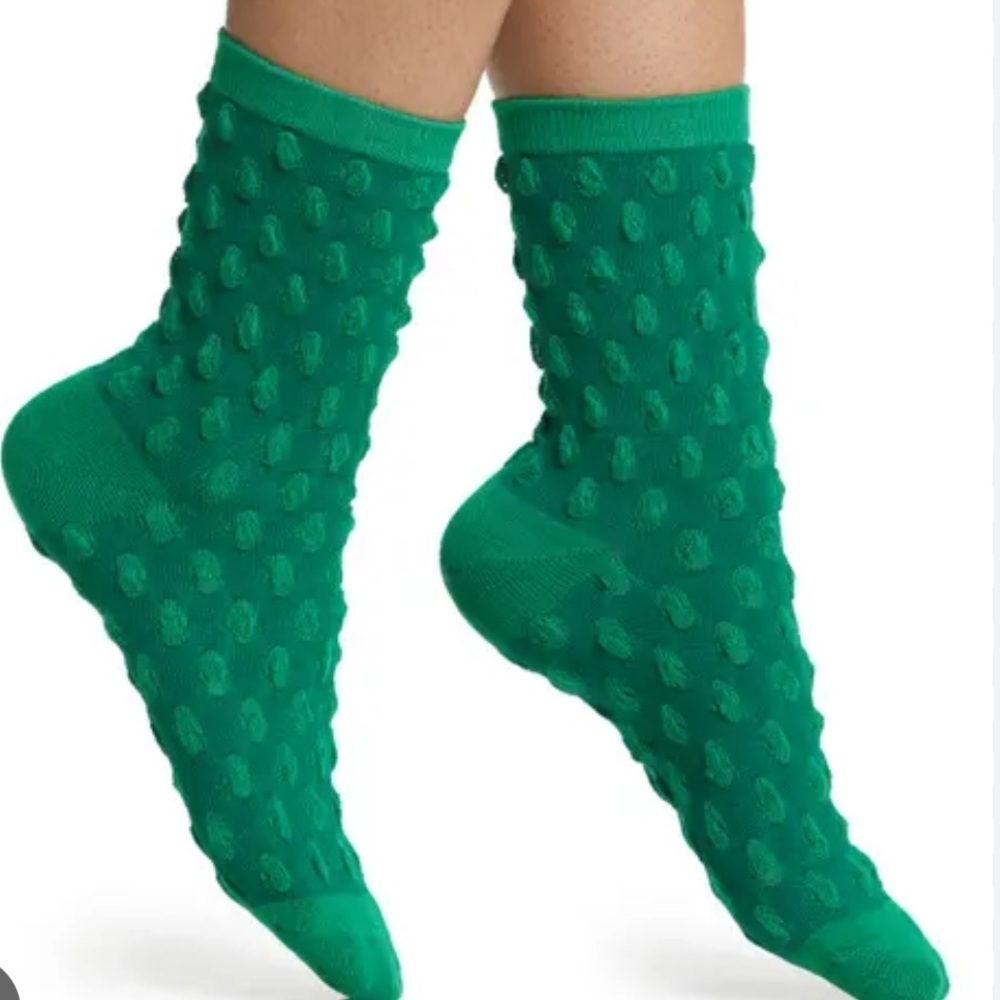 High Heel Jungle Kelly Socks New in Package Green Textured Socks